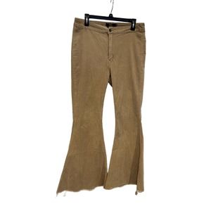 L&B (Lucky & Blessed) Camel Corduroy High Rise Flares Women’s Size 14